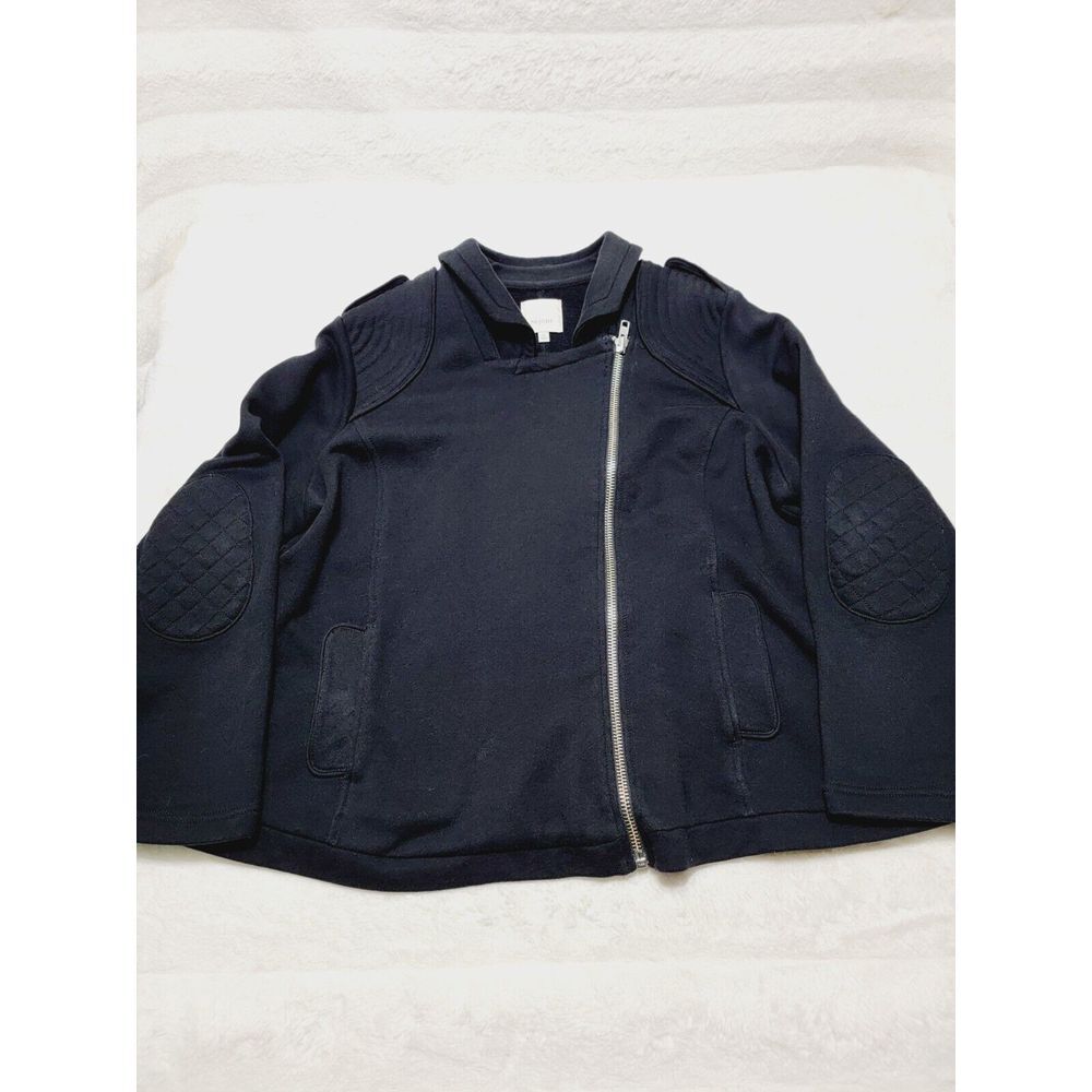 Sejour Womens Black Jacket Size 2XL 100% Cotton Long Sleeves Full Zip Collared